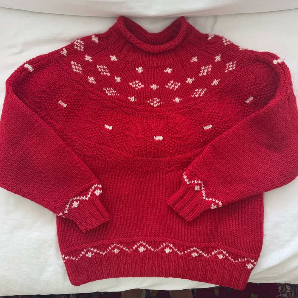 Red Patterned Women's Sweater